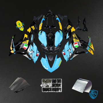 Yamaha YZF-R3 (2014-2018) R25 (2015-2017) Blue & Yellow Shark Teeth Fairing Kit | ABS Bodywork