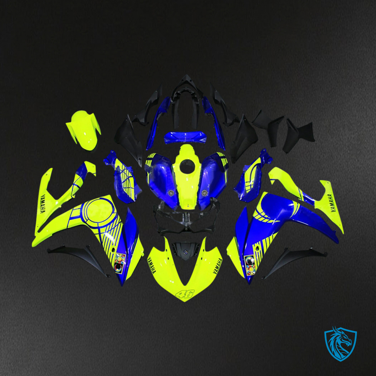 Yamaha YZF-R3 (2014-2018) R25 (2015-2017) Blue & Yellow Style1 Fairing Kit - Aftermarket ABS Bodywork