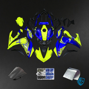 Yamaha YZF-R3 (2014-2018) R25 (2015-2017) Blue & Yellow Style1 Fairing Kit - Aftermarket ABS Bodywork