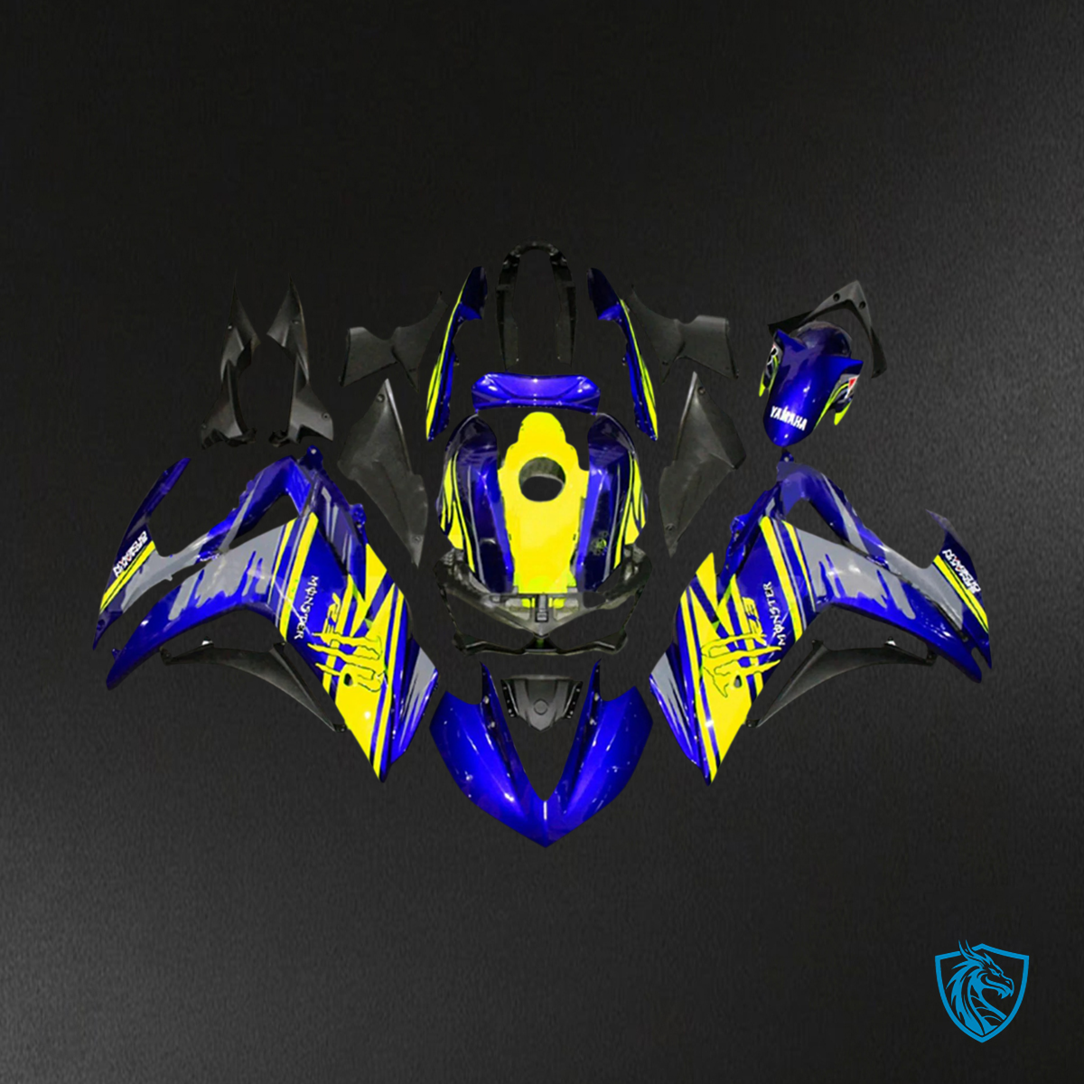 Yamaha YZF-R3 (2014-2018) R25 (2015-2017) Blue & Yellow Style2 - MERGEment Motorcycle Fairings Kit