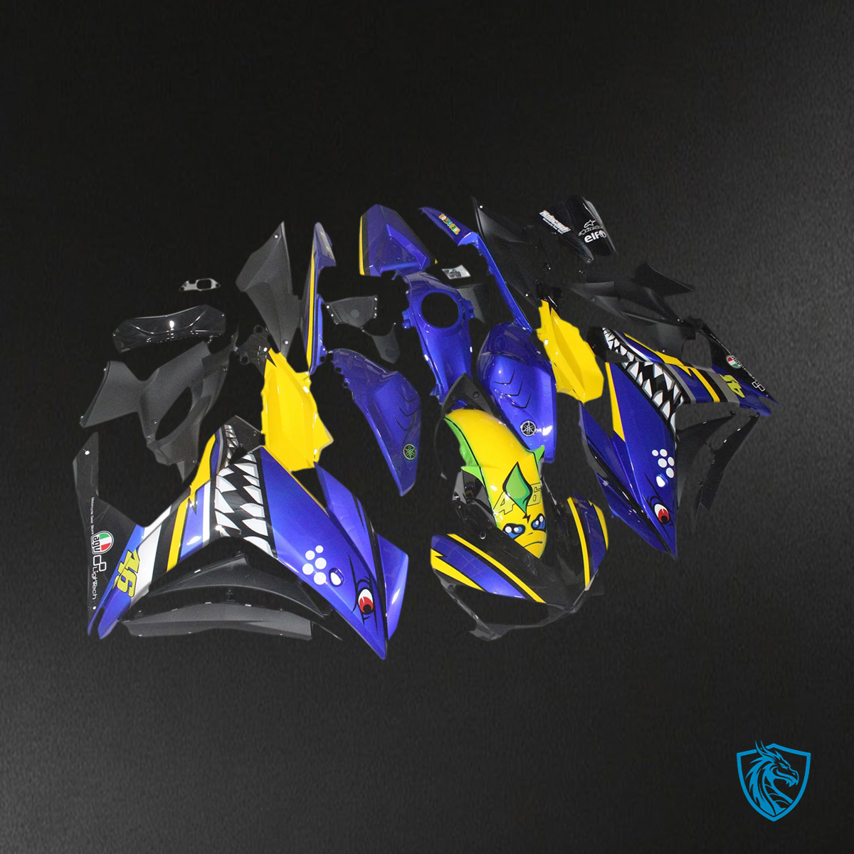 Yamaha YZF-R3 (2014-2018) R25 (2015-2017) Blue & Yellow Style3 - Custom ABS Fairing Set