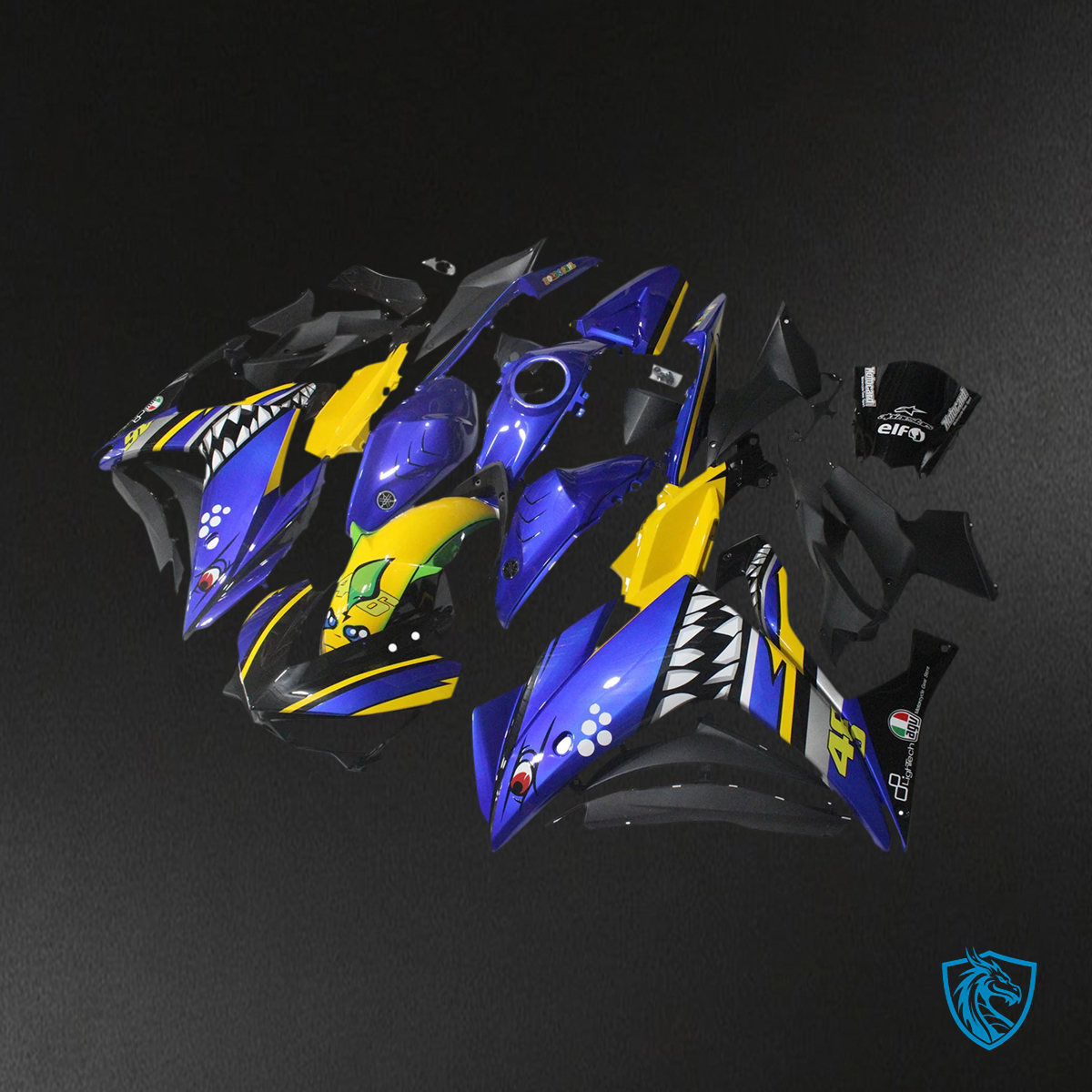 Yamaha YZF-R3 (2014-2018) R25 (2015-2017) Blue & Yellow Style3 - Custom ABS Fairing Set