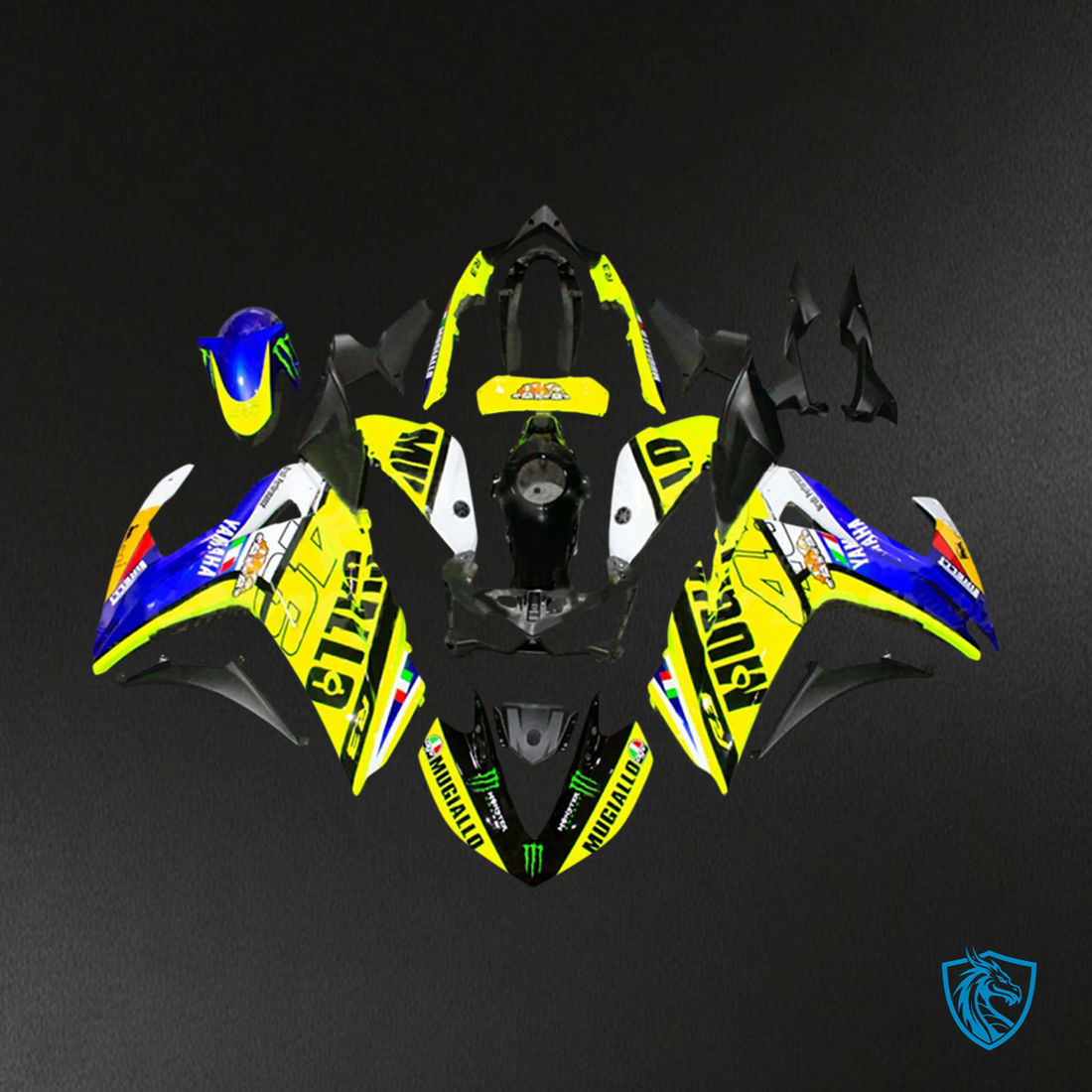 Yamaha YZF-R3 (2014-2018) R25 (2015-2017) Blue & Yellow Style4 Fairing Kit | ABS Bodywork