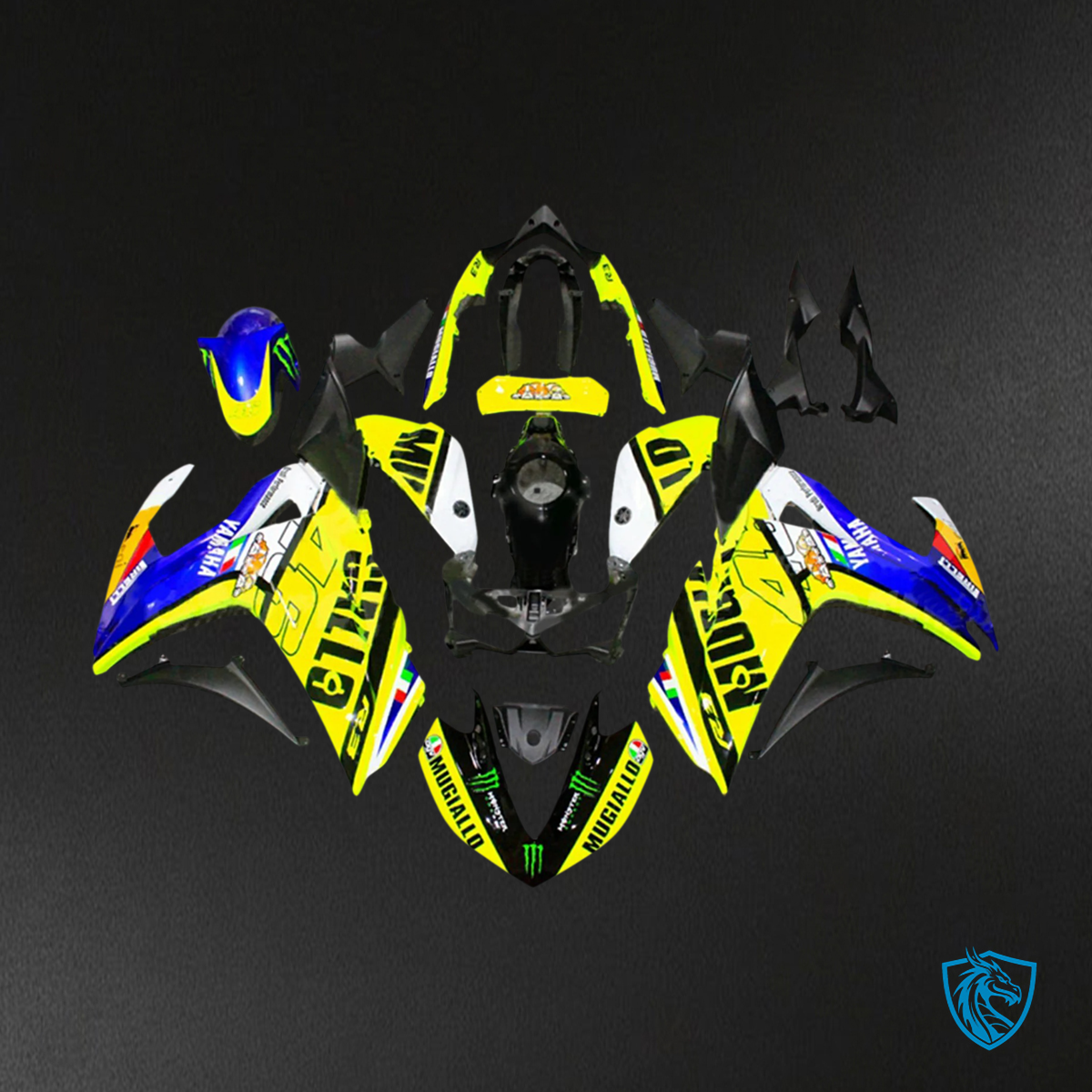 Yamaha YZF-R3 (2014-2018) R25 (2015-2017) Blue & Yellow Style4 Fairing Kit | ABS Bodywork