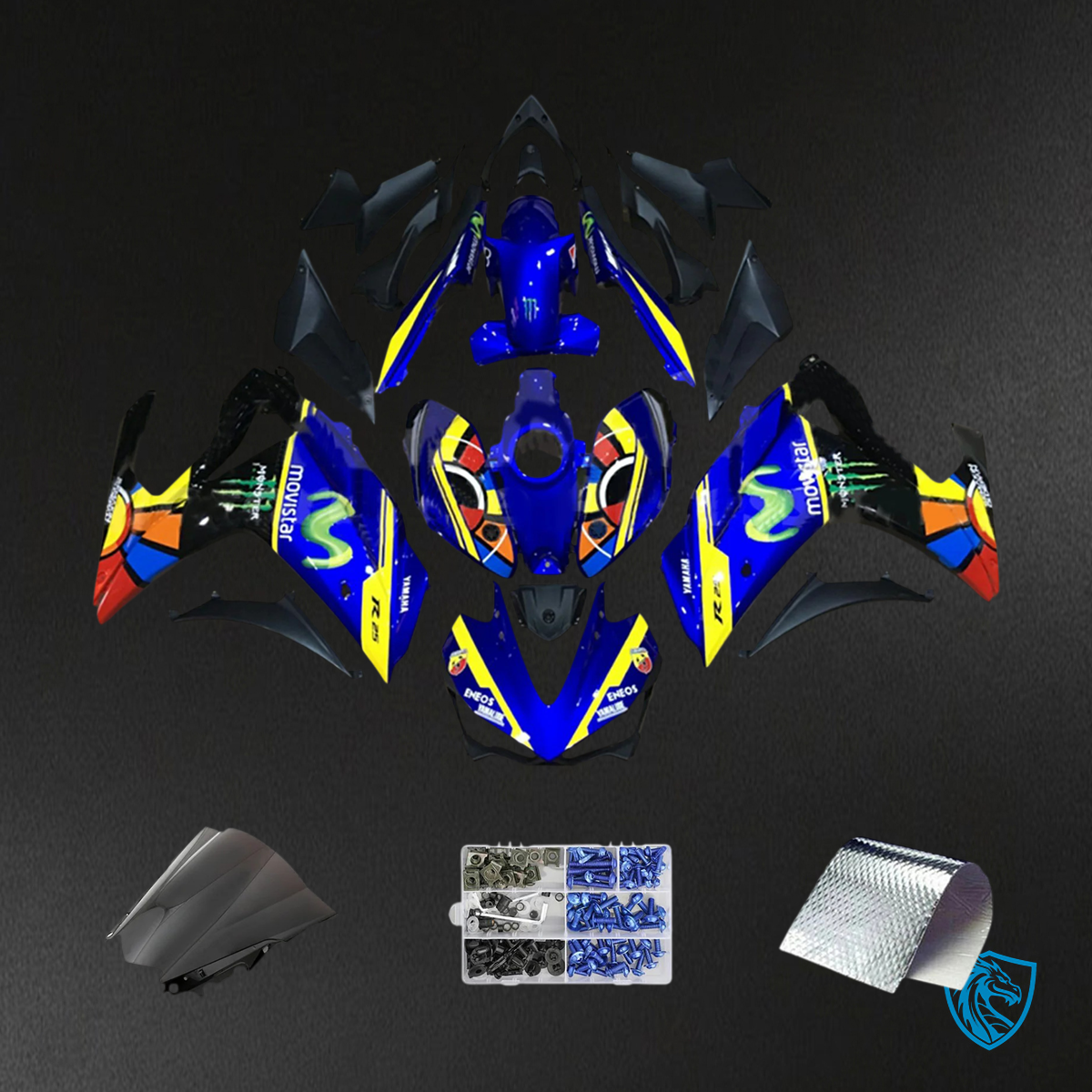 Yamaha YZF-R3 (2014-2018) R25 (2015-2017) Blue & Yellow Style5 Fairing Kit - Aftermarket ABS Bodywork