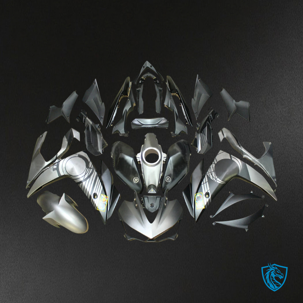 Yamaha YZF-R3 (2014-2018) R25 (2015-2017) Matte Gray & Black - MERGEment Motorcycle Fairings Kit