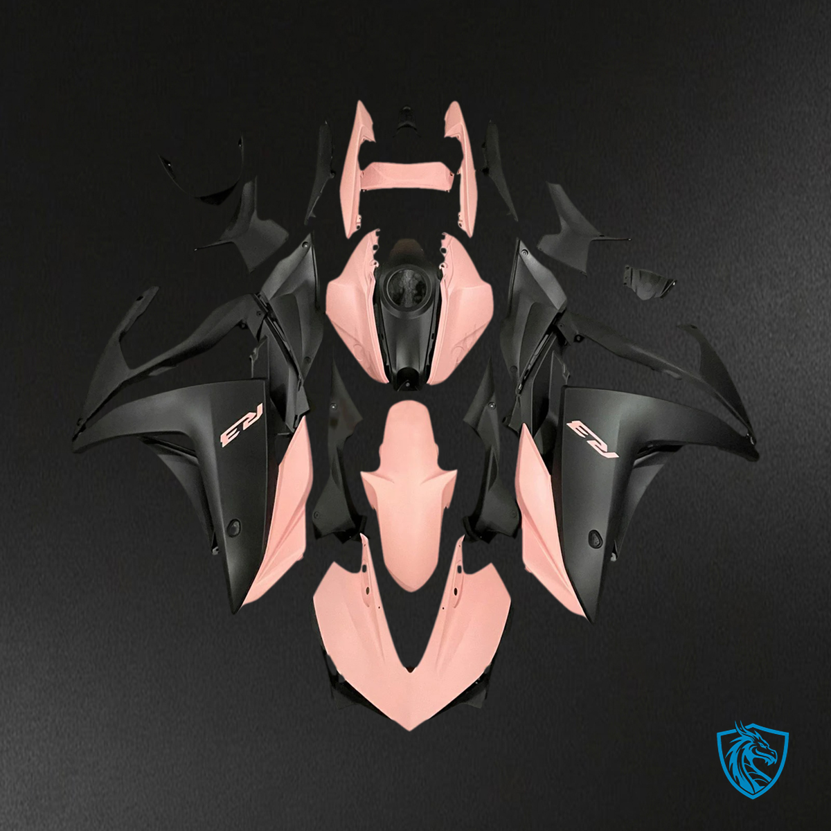 Yamaha YZF-R3 (2014-2018) R25 (2015-2017) Matte Pink & Black - Custom ABS Fairing Set