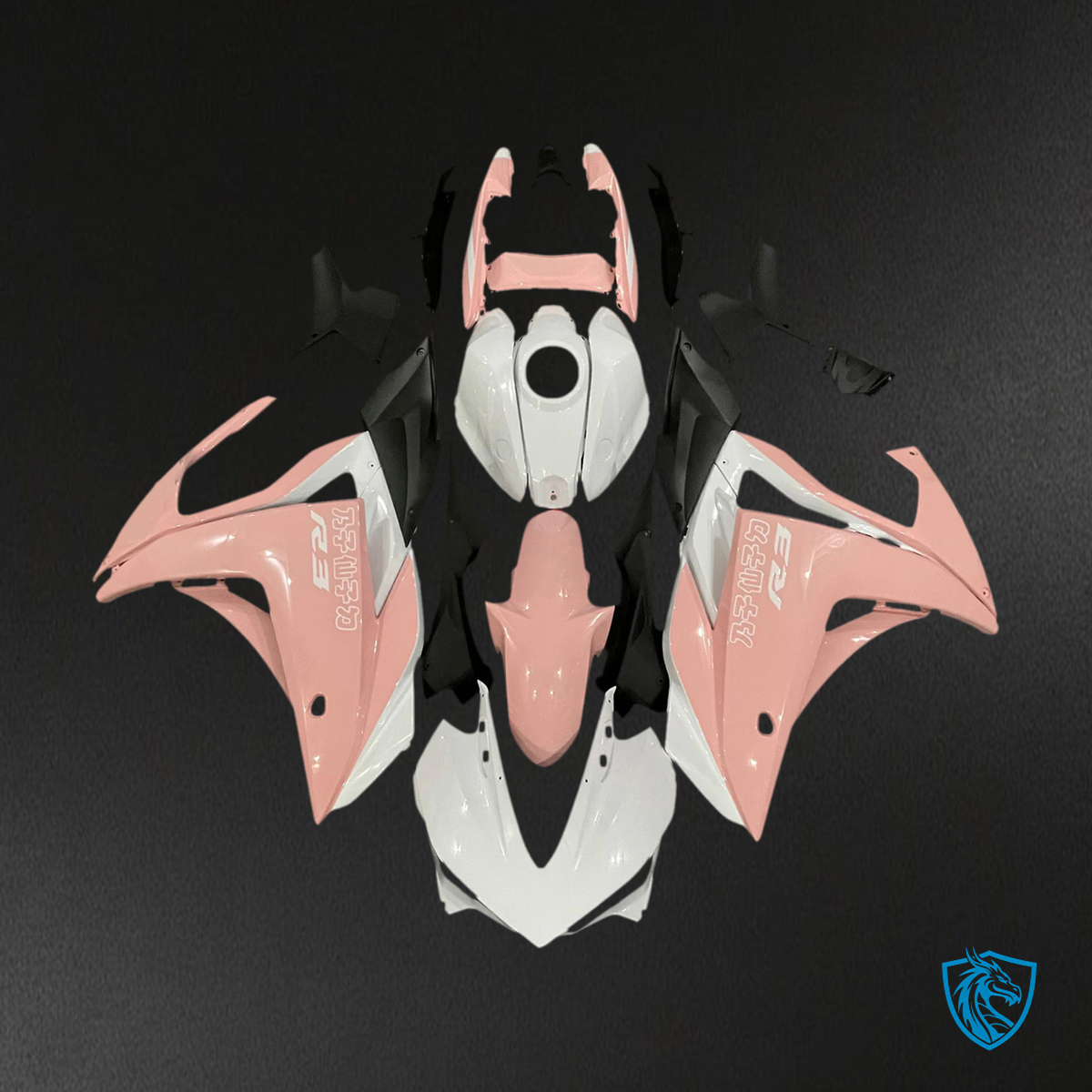 Yamaha YZF-R3 (2014-2018) R25 (2015-2017) Pink & White - Custom ABS Fairing Set