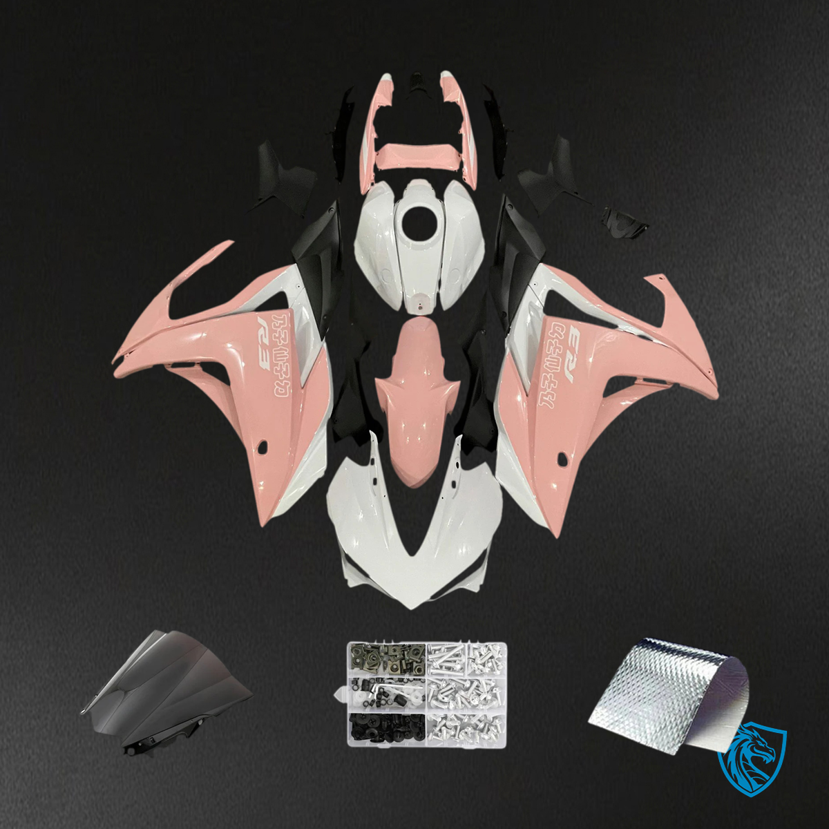 Yamaha YZF-R3 (2014-2018) R25 (2015-2017) Pink & White - Custom ABS Fairing Set