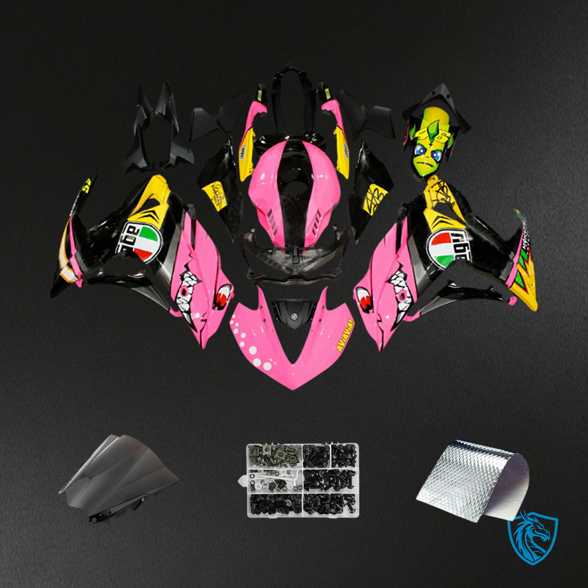 Yamaha YZF-R3 (2014-2018) R25 (2015-2017) Pink & Yellow Fairing Kit | ABS Bodywork