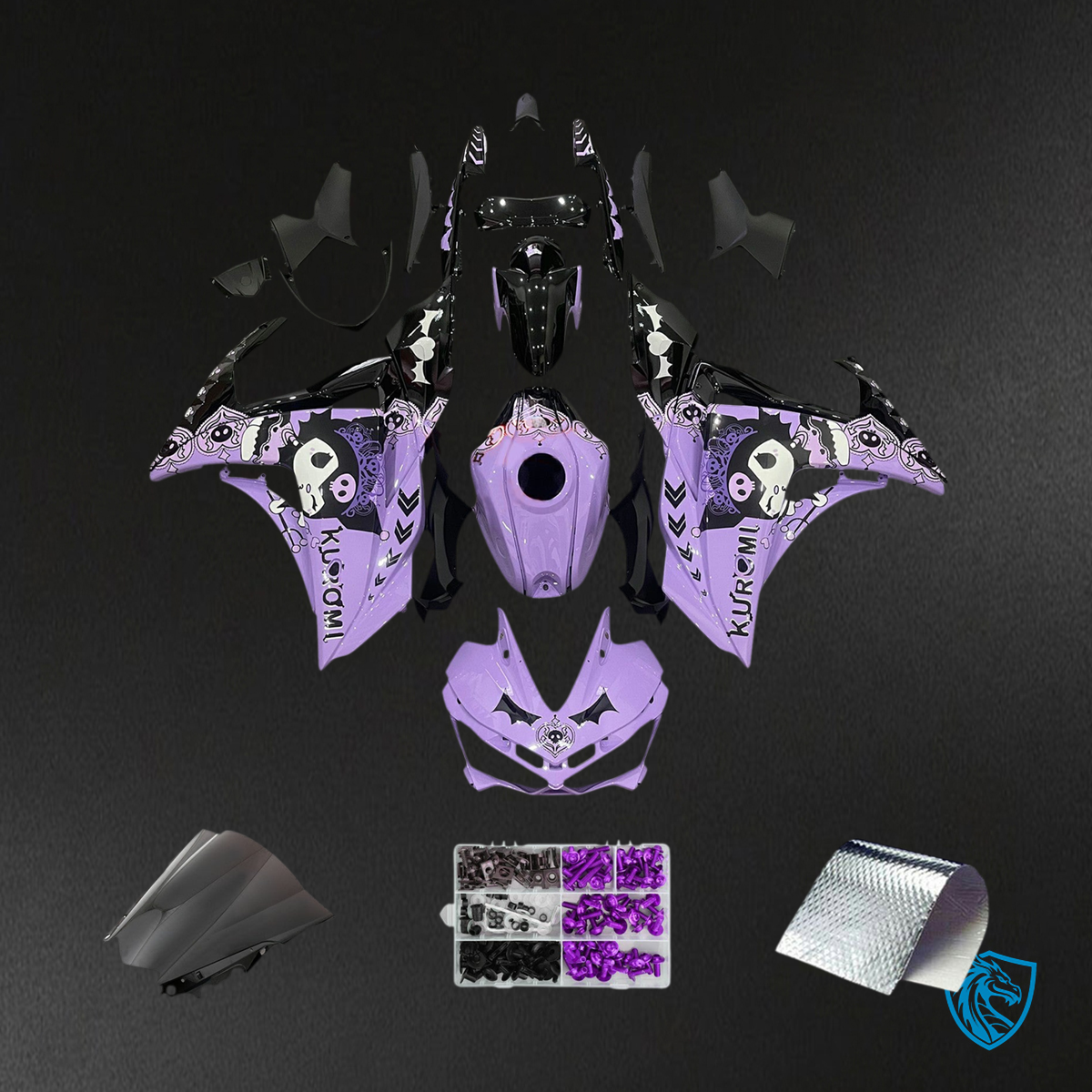 Yamaha YZF-R3 (2014-2018) R25 (2015-2017) Purple & Black - MERGEment Motorcycle Fairings Kit