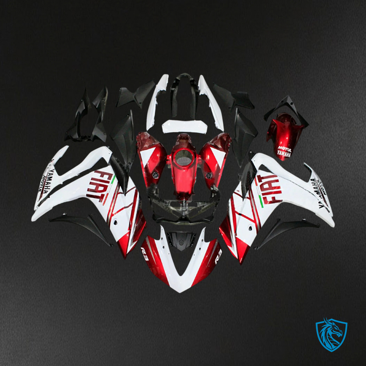 Yamaha YZF-R3 (2014-2018) R25 (2015-2017) Red & White Fairing Kit - Aftermarket ABS Bodywork