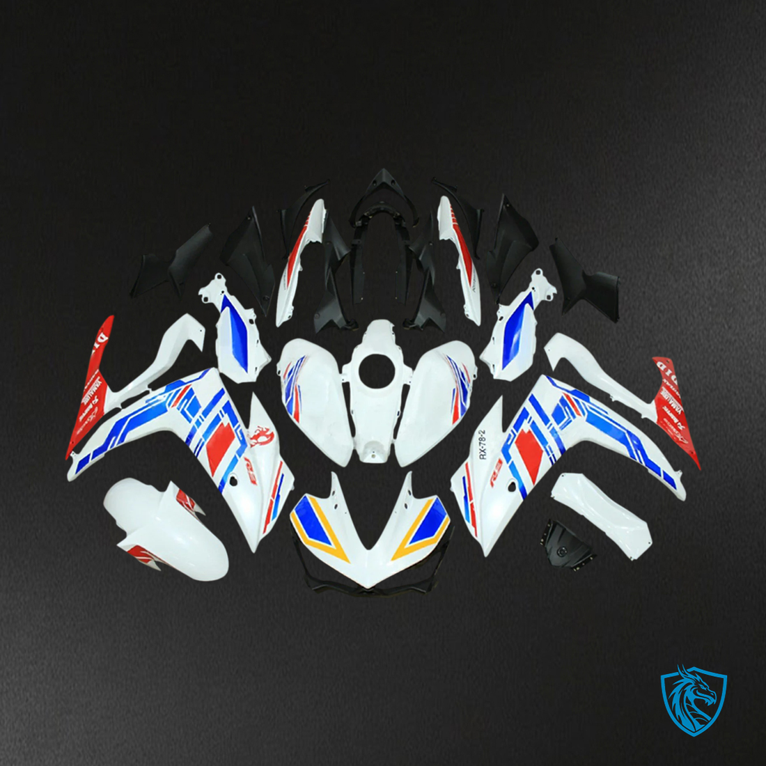 Yamaha YZF-R3 (2014-2018) R25 (2015-2017) White & Blue - Custom ABS Fairing Set