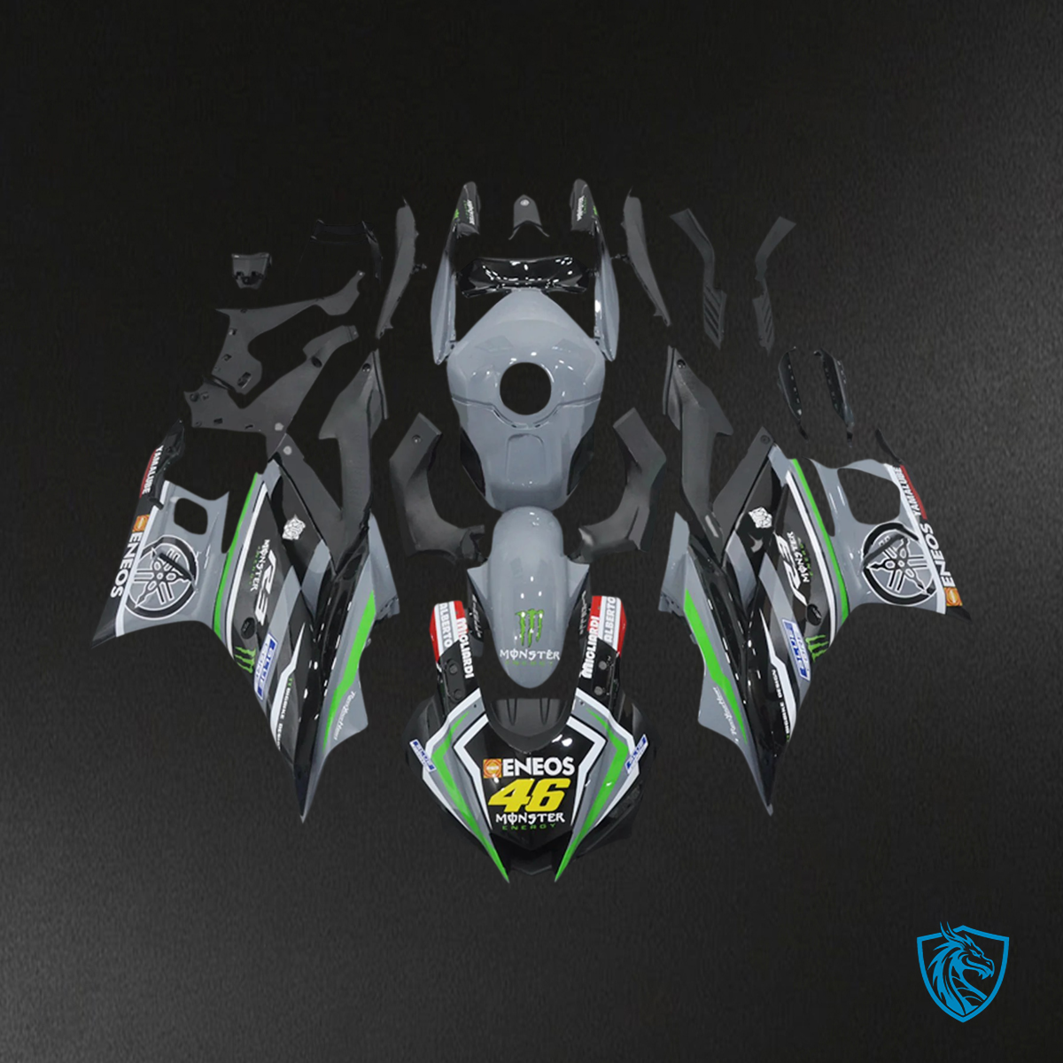 Yamaha YZF-R3 R25 (2019-2021) Black & Gray - MERGEment Motorcycle Fairings Kit