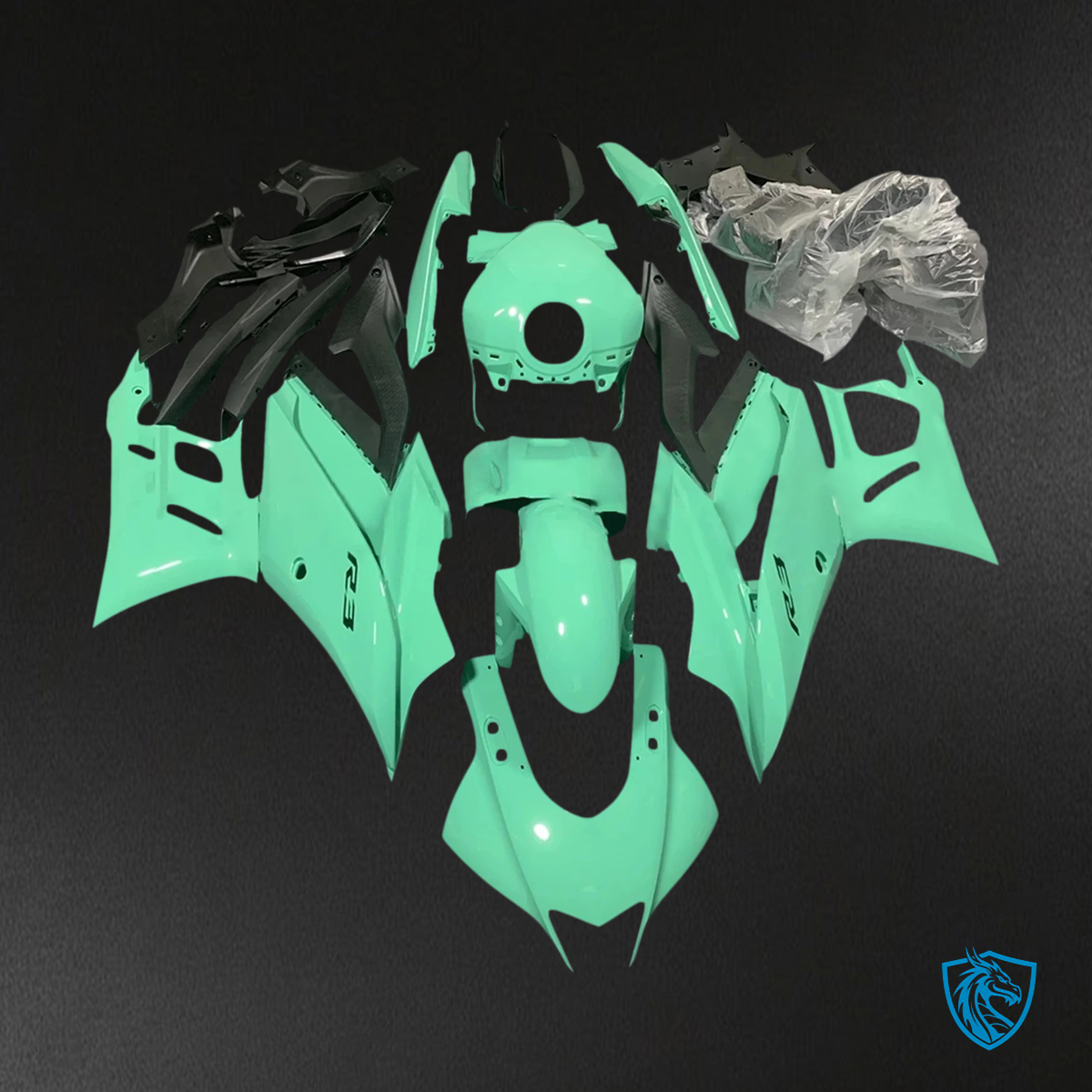 Yamaha YZF-R3 R25 (2019-2021) Black & Light Green - Custom ABS Fairing Set