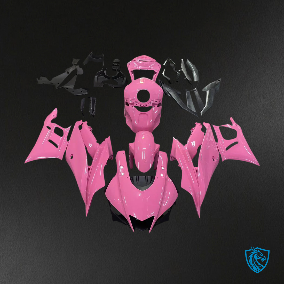 Yamaha YZF-R3 R25 (2019-2021) Black & Pink Fairing Kit - Aftermarket ABS Bodywork