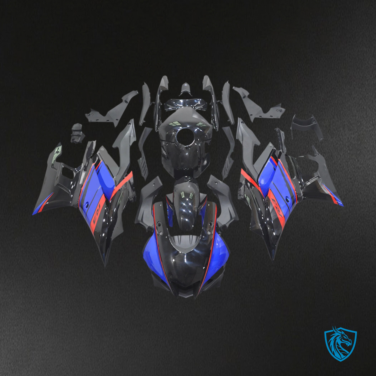 Yamaha YZF-R3 R25 (2019-2021) Black, Red & Blue - MERGEment Motorcycle Fairings Kit