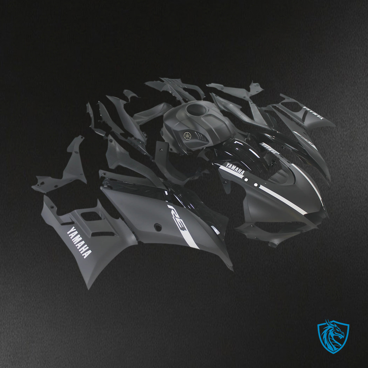 Yamaha YZF-R3 R25 (2019-2021) matte black & White line Fairing Kit | ABS Bodywork