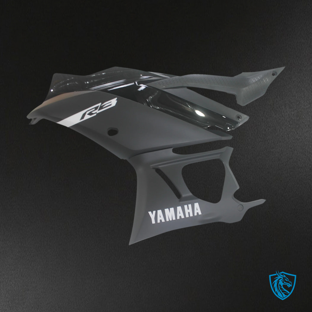 Yamaha YZF-R3 R25 (2019-2021) matte black & White line Fairing Kit | ABS Bodywork