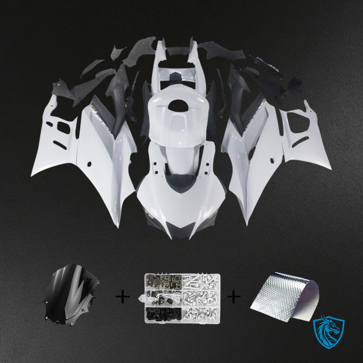 Yamaha YZF-R3 R25 (2019-2021) White Fairing Kit - Aftermarket ABS Bodywork