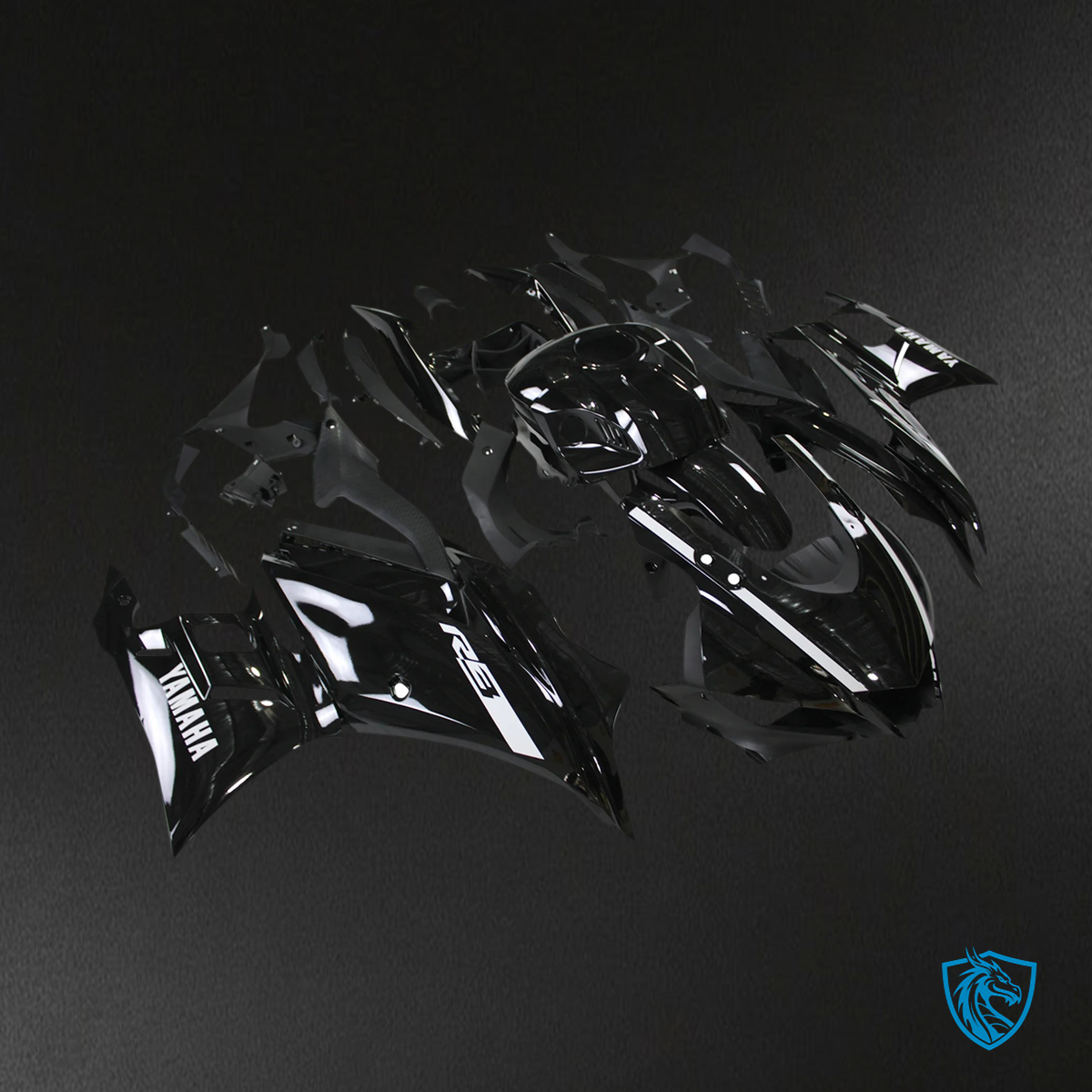 Yamaha YZF-R3 R25 (2022-2024) Black & White Accents Fairing Kit - Aftermarket ABS Bodywork