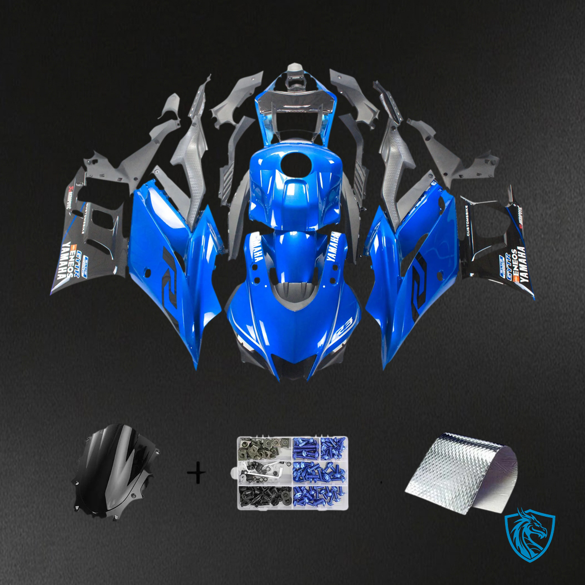 Yamaha YZF-R3 R25 (2022-2024) Blue Style8 - MERGEment Motorcycle Fairings Kit