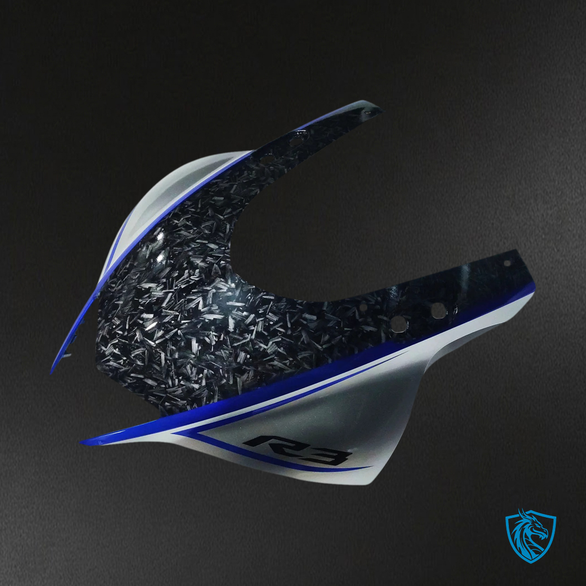 Yamaha YZF-R3 R25 (2022-2024) Blue & Marble Carbon fiber - MERGEment Motorcycle Fairings Kit