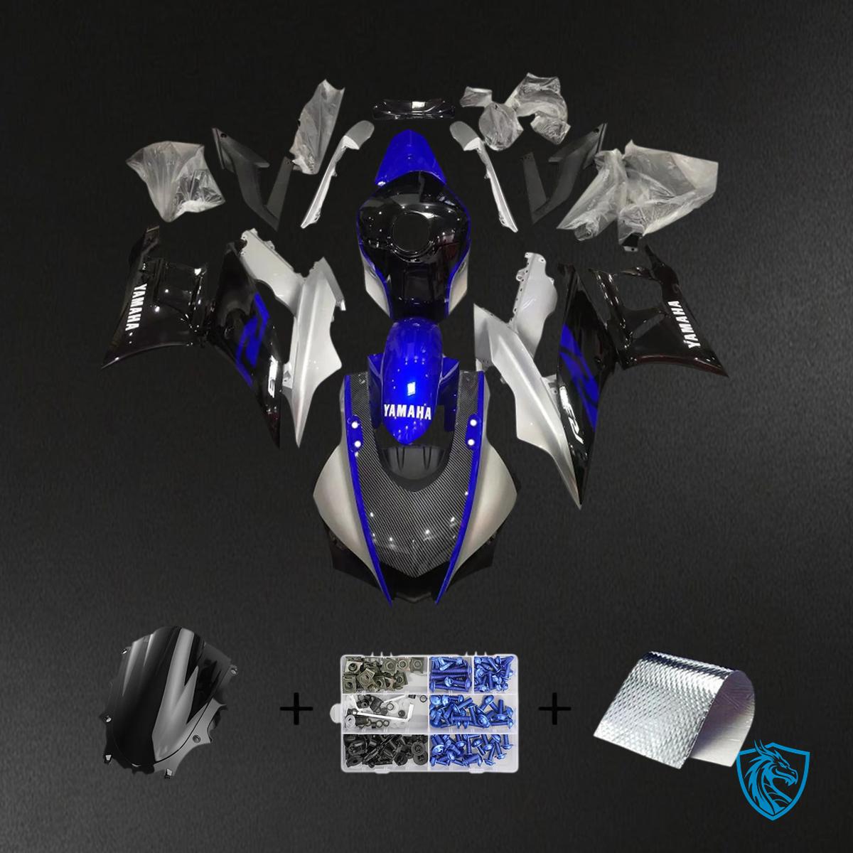Yamaha YZF-R3 R25 (2022-2024) Gray & Blue Style3 - Custom ABS Fairing Set