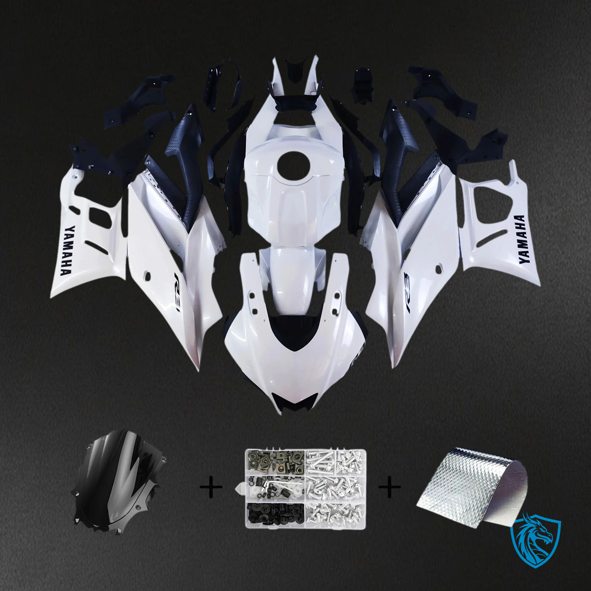 Yamaha YZF-R3 R25 (2022-2024) Pearl White Fairing Kit - Aftermarket ABS Bodywork