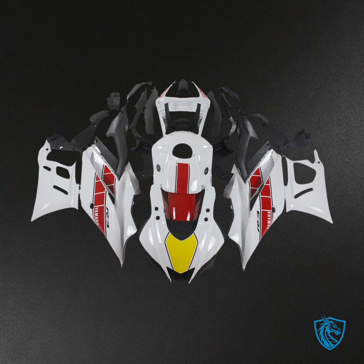 Yamaha YZF-R3 R25 (2022-2024) White & Red Fairing Kit - Aftermarket ABS Bodywork