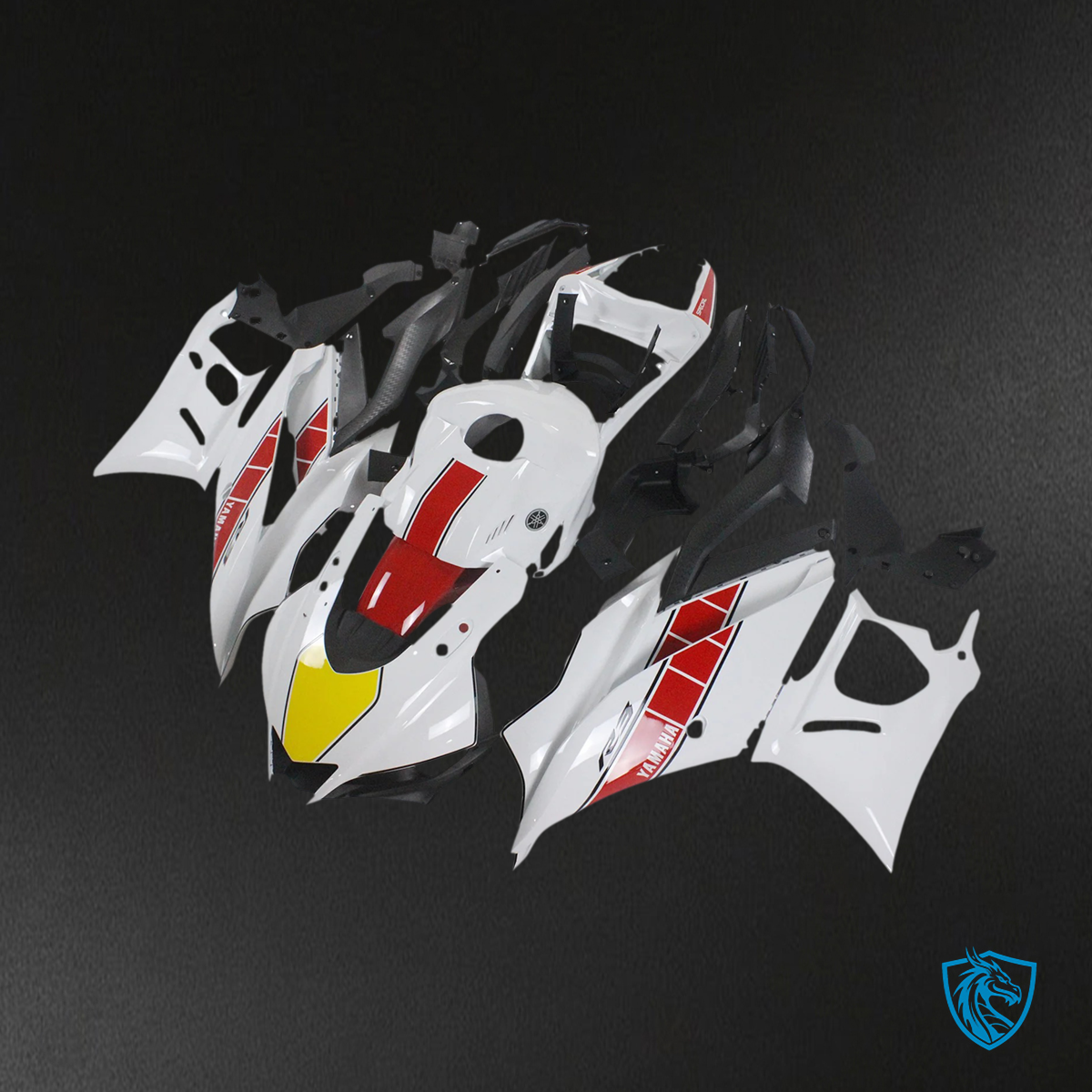 Yamaha YZF-R3 R25 (2022-2024) White & Red Fairing Kit - Aftermarket ABS Bodywork