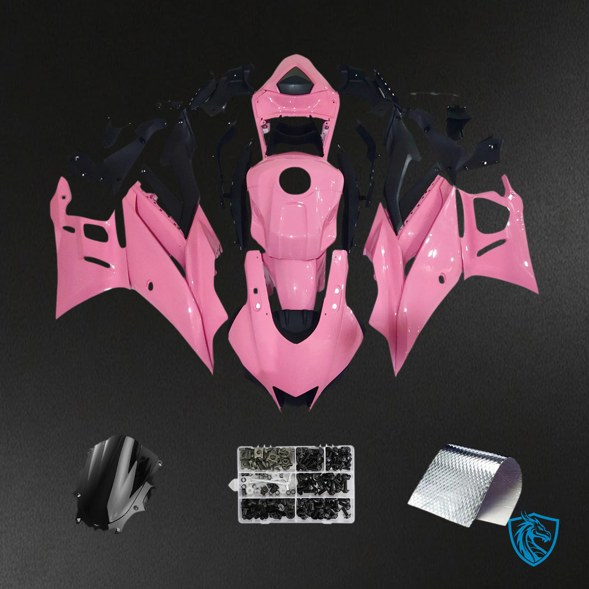 Yamaha YZF-R3 & R25 (2022-2024) Black & Pink Fairing Kit - Aftermarket ABS Bodywork
