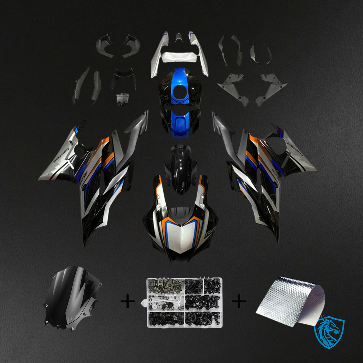 Yamaha YZF-R3 & R25 (2022-2024) Black & Gray - Custom ABS Fairing Set