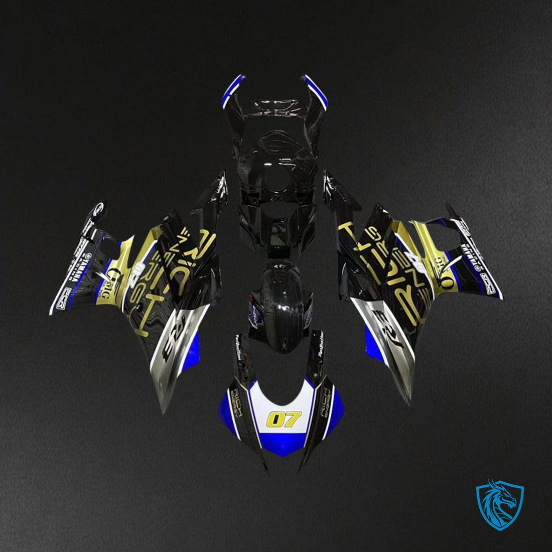 Yamaha YZF-R3 & R25 (2022-2024) Blue & Gold - Custom ABS Fairing Set