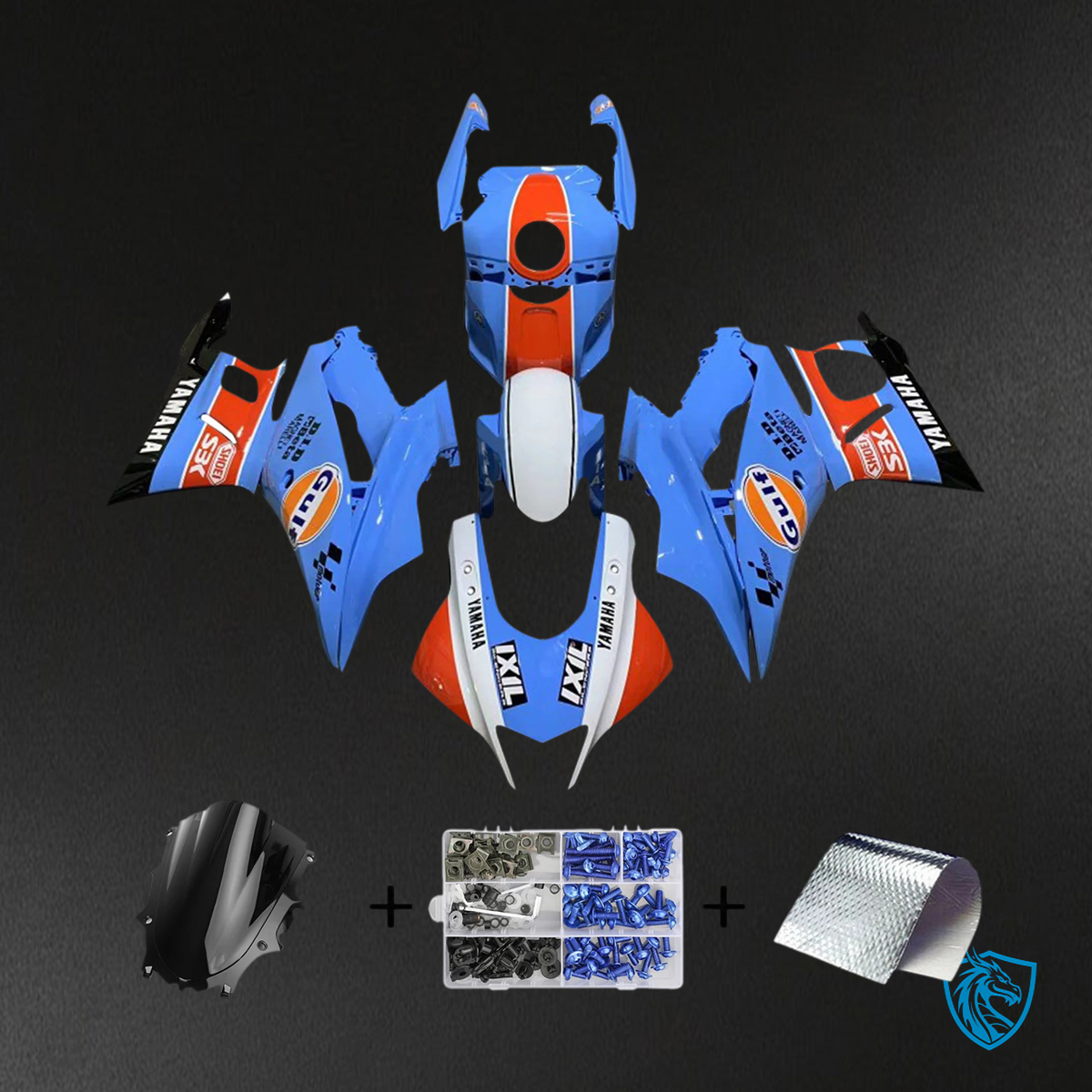 Yamaha YZF-R3 & R25 (2022-2024) Blue & Orange Fairing Kit - Aftermarket ABS Bodywork