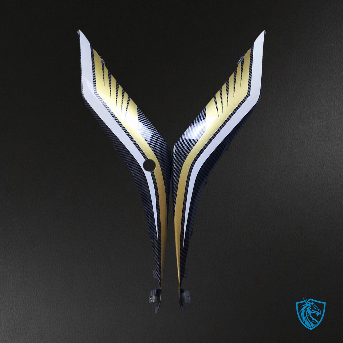 Yamaha YZF-R3 & R25 (2022-2024) Carbon Fiber Black, Gold, White & Red - Custom ABS Fairing Set