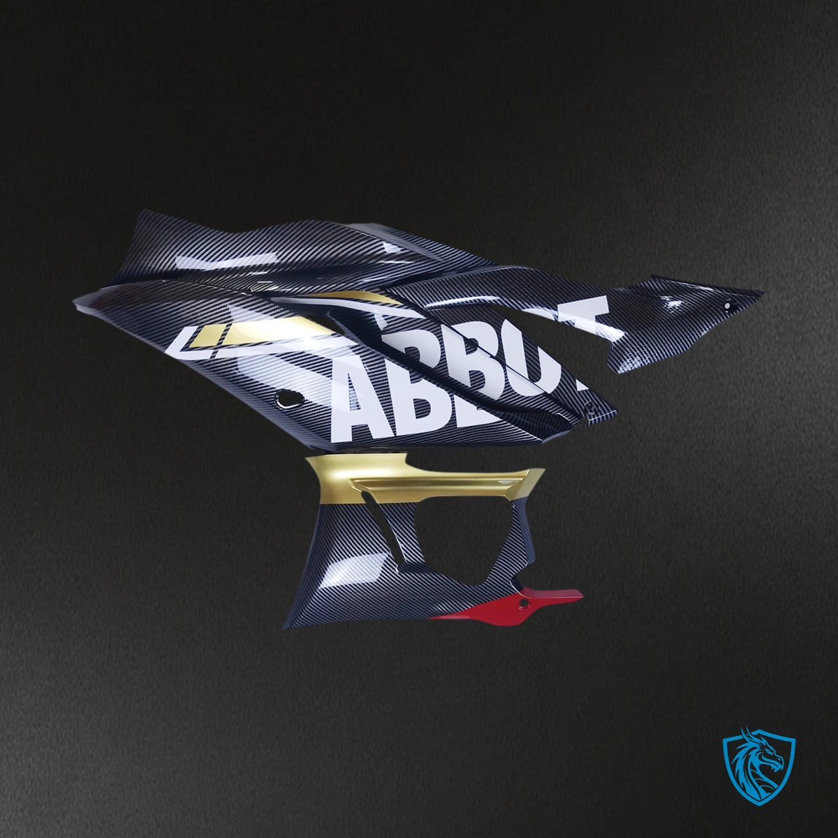 Yamaha YZF-R3 & R25 (2022-2024) Carbon Fiber Black, Gold, White & Red - Custom ABS Fairing Set