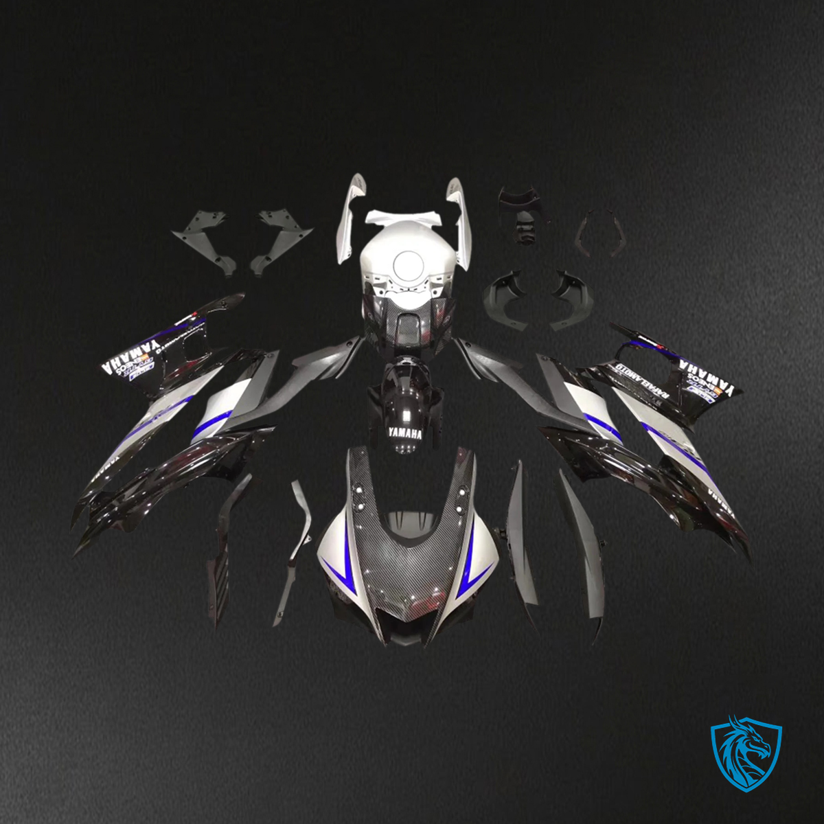 Yamaha YZF-R3 & R25 (2022-2024) Gray & Blue Accents Style1 - Custom ABS Fairing Set