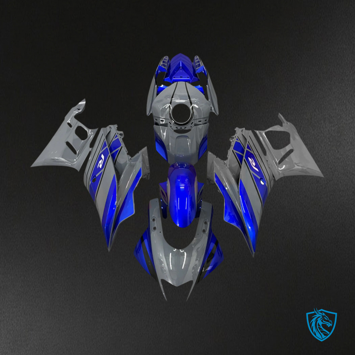 Yamaha YZF-R3 & R25 (2022-2024) Gray & Blue Style4 Fairing Kit - Aftermarket ABS Bodywork
