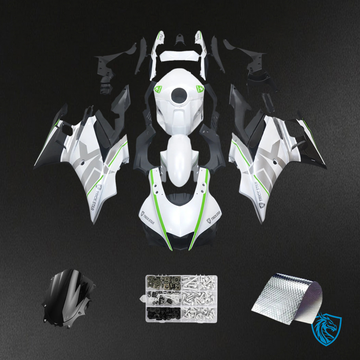 Yamaha YZF-R3 & R25 (2022-2024) White, Green & Black - Custom ABS Fairing Set