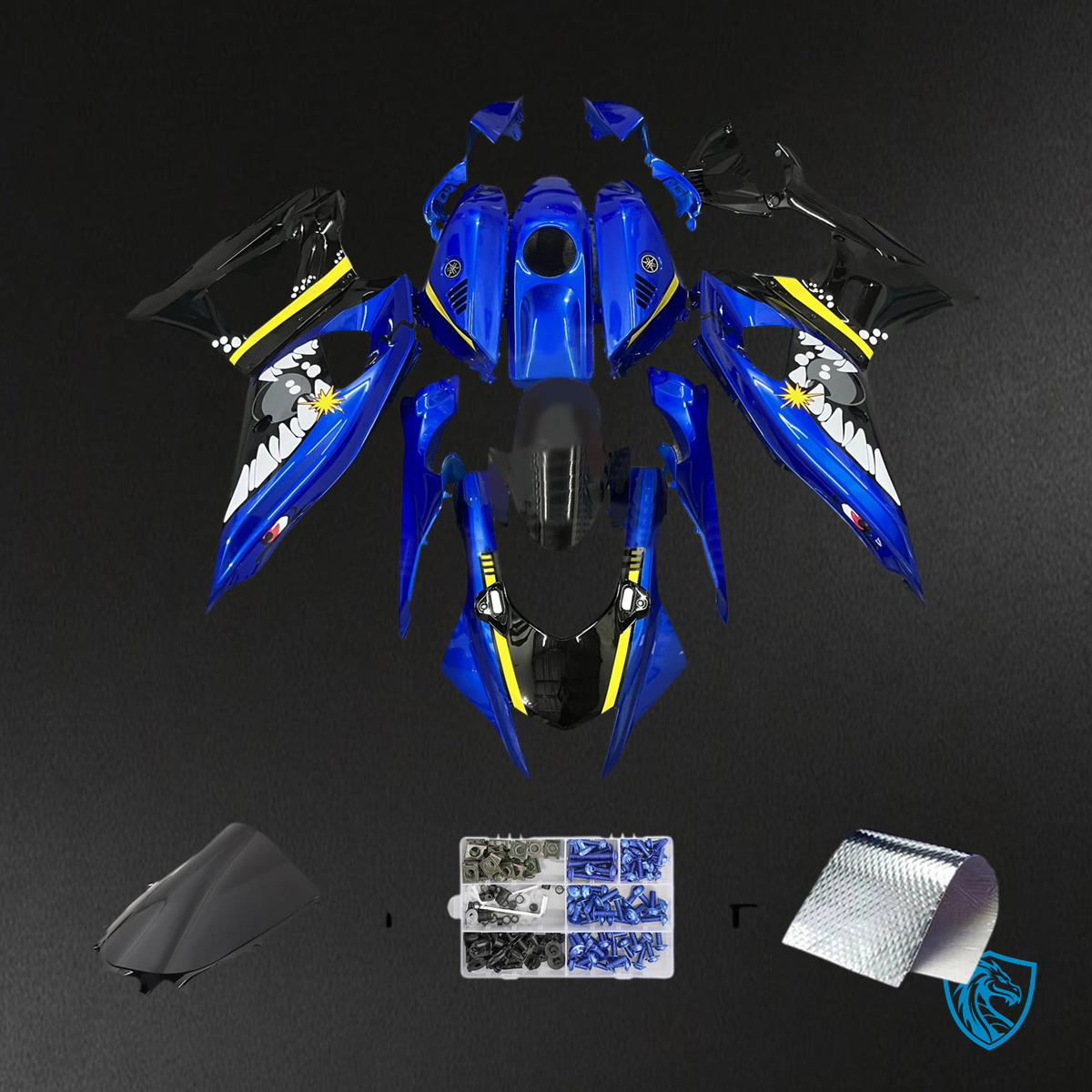 Yamaha YZF-R7 (2021-2025) Black, Blue & Yellow Fairing Kit | ABS Bodywork
