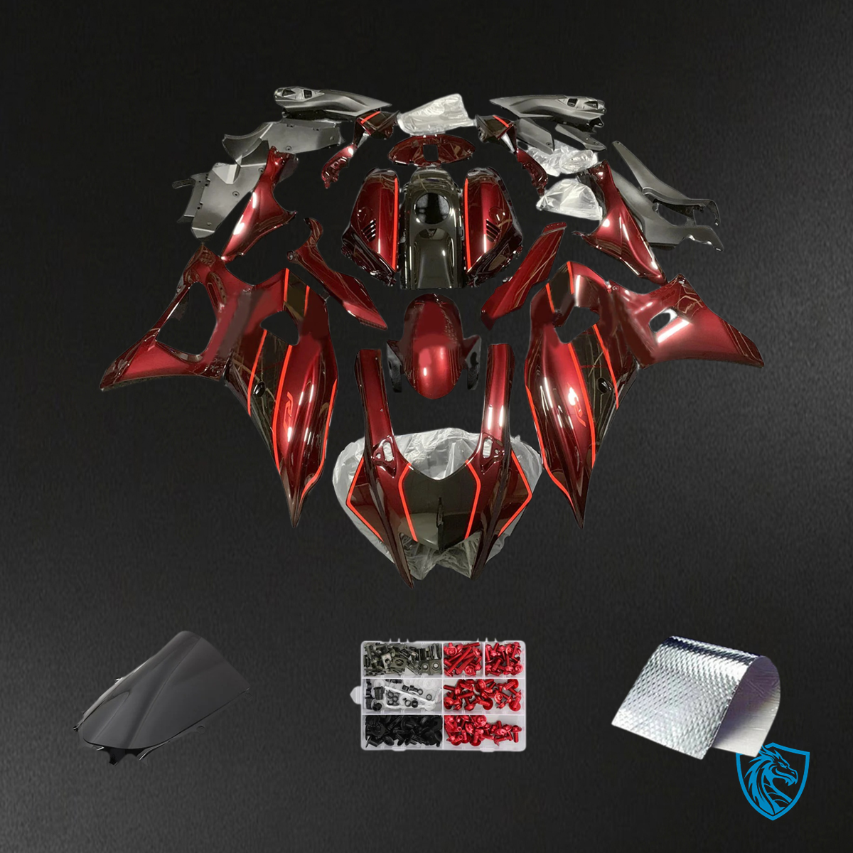 Yamaha YZF-R7 (2021-2025) Black , Dark & Red Fairing Kit - Aftermarket ABS Bodywork