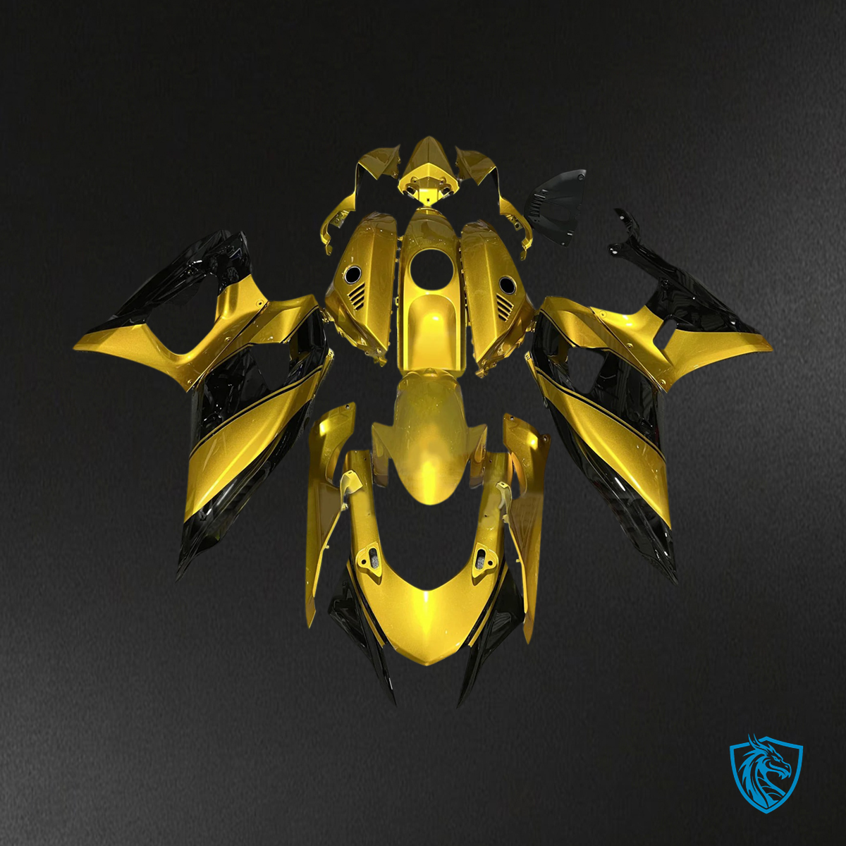 Yamaha YZF-R7 (2021-2025) Black & Gold - Custom ABS  Fairing Kit