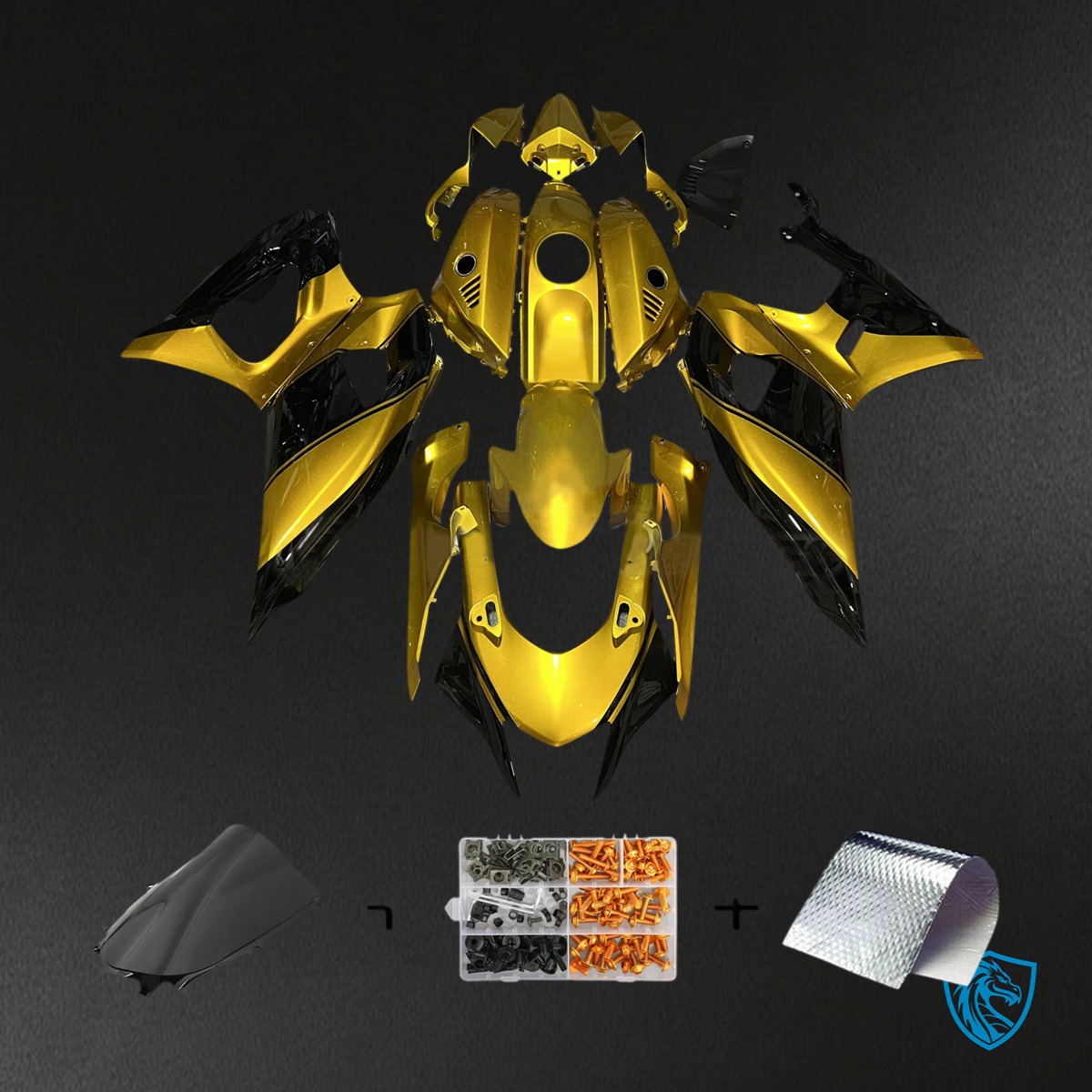 Yamaha YZF-R7 (2021-2025) Black & Gold - Custom ABS  Fairing Kit