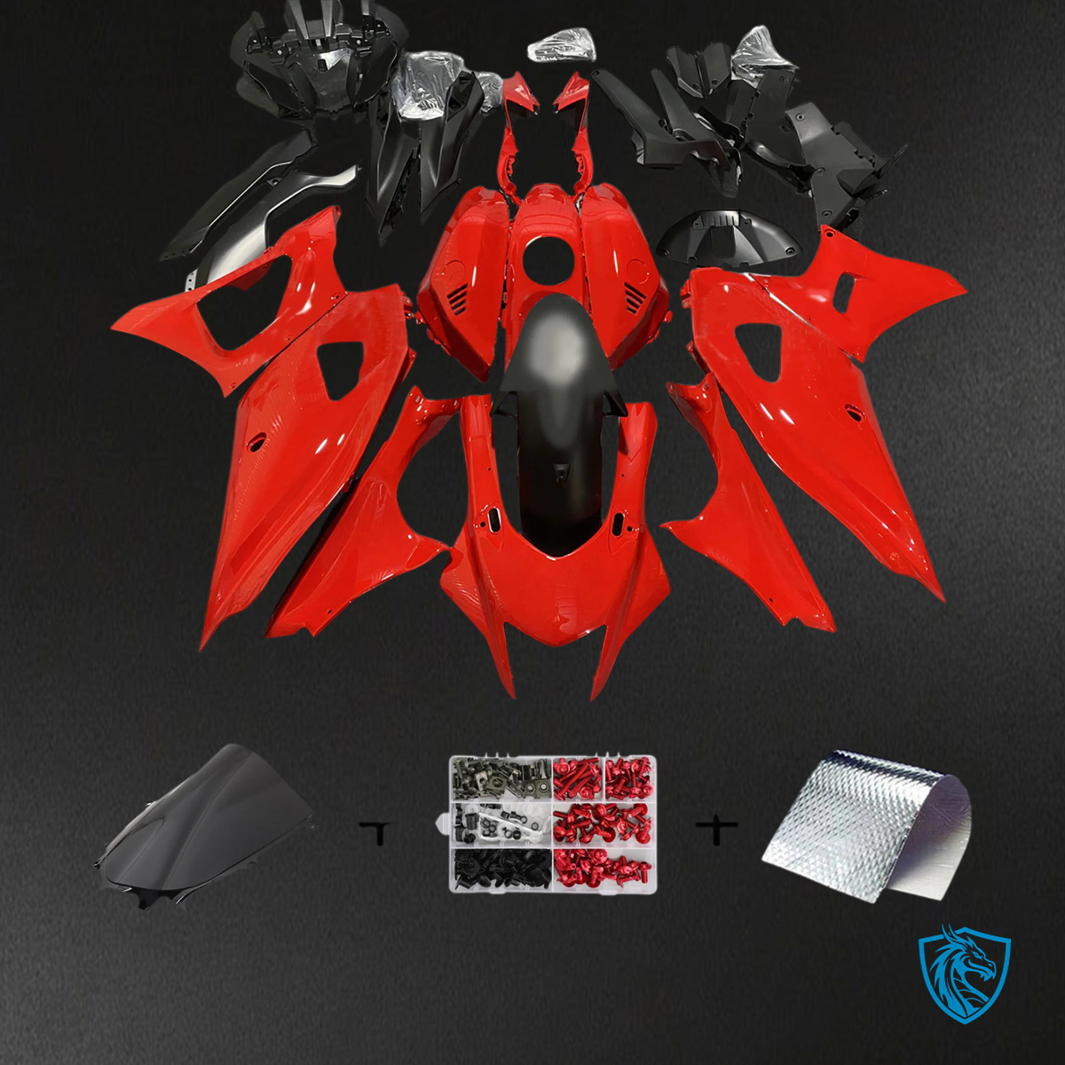 Yamaha YZF-R7 (2021-2025) Black & Red Fairing Kit | ABS Bodywork