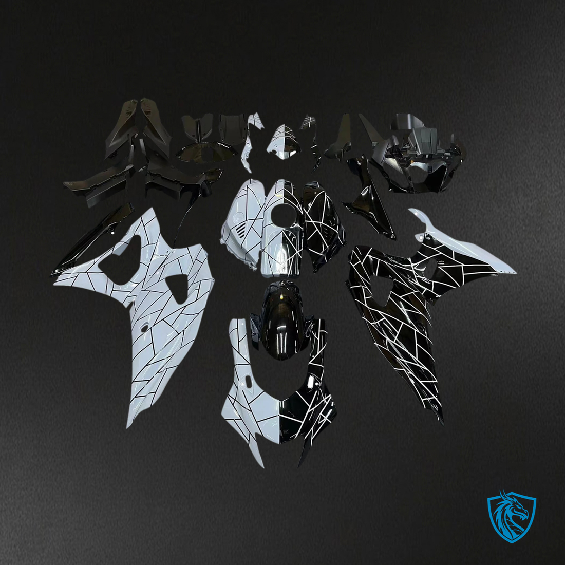 Yamaha YZF-R7 (2021-2025) Black , White & Gray Fairing Kit - Aftermarket ABS Bodywork