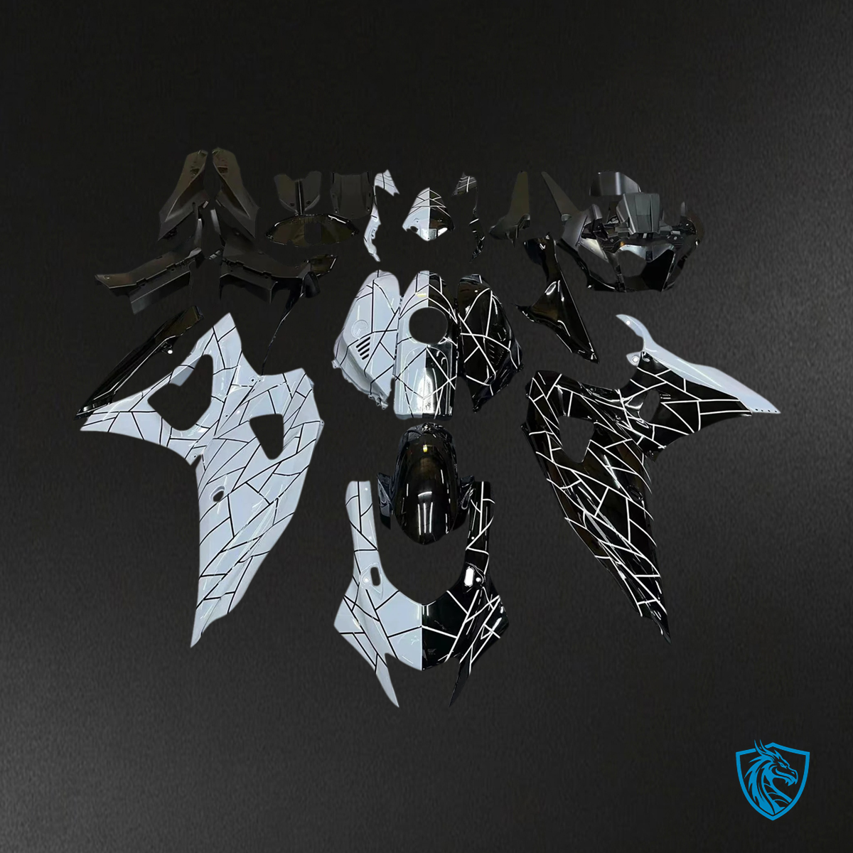 Yamaha YZF-R7 (2021-2025) Black , White & Gray Fairing Kit - Aftermarket ABS Bodywork