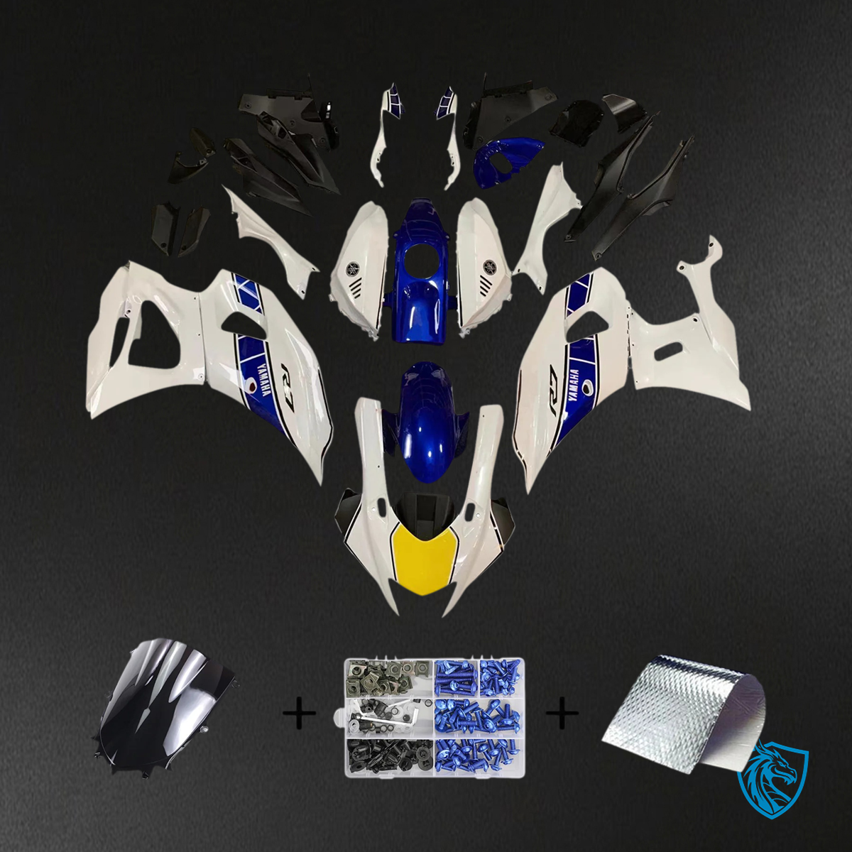 Yamaha YZF-R7 (2021-2025) Blue & White Style1  Fairing Kit - Aftermarket ABS Bodywork