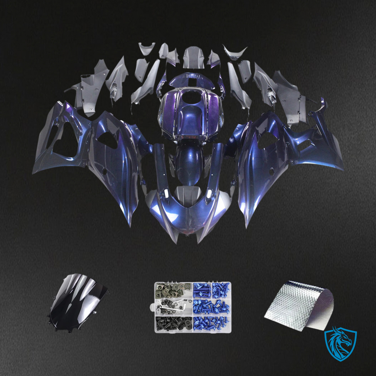 Yamaha YZF-R7 (2021-2025) Gradient Blue & Purple Style2 Fairing Kit - Custom ABS