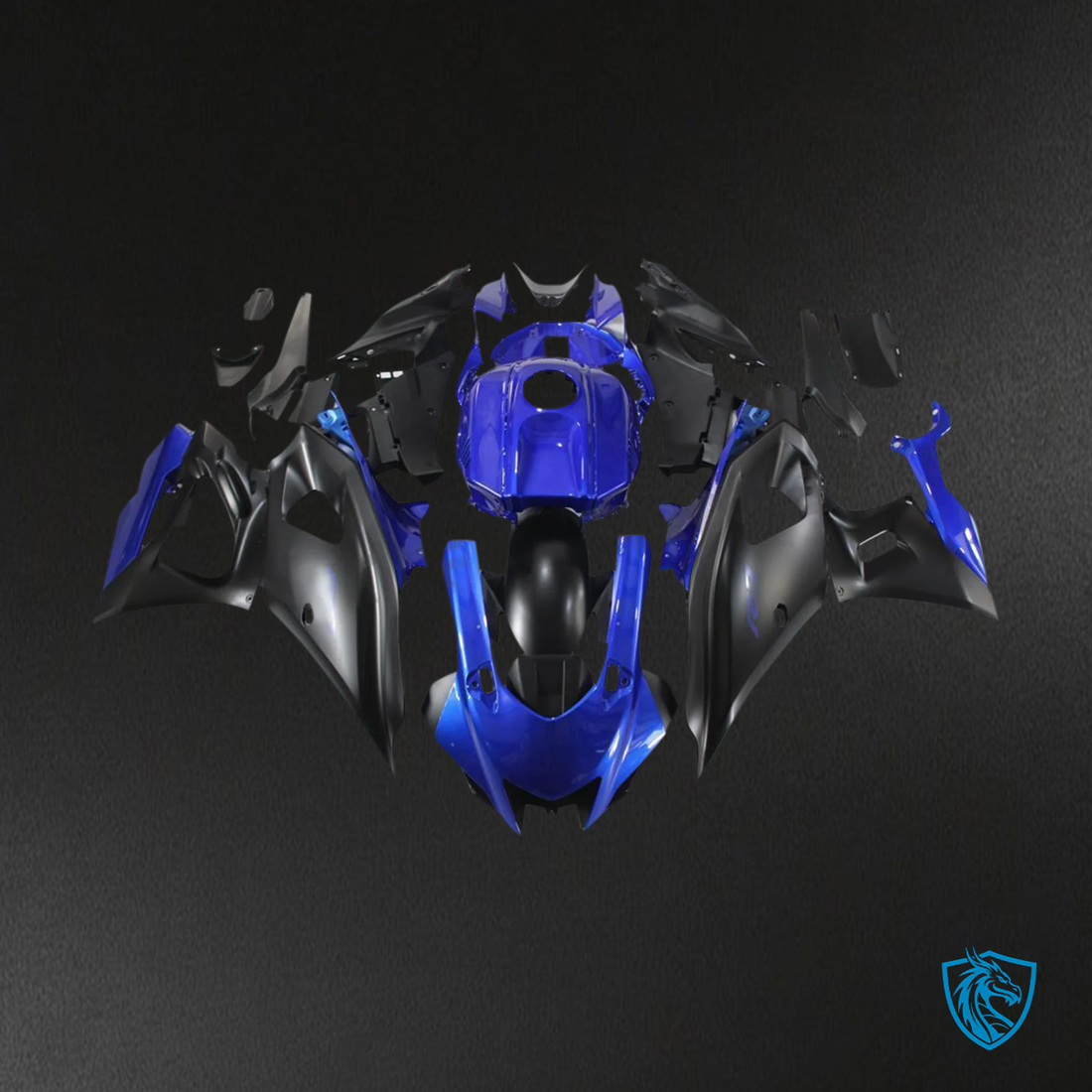 Yamaha YZF-R7 (2021-2025) Matte Blue & Black Style 2 - MERGEment Motorcycle Fairings Kit